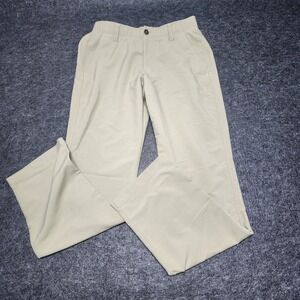 Under Armour Mens Match Play Golf Straight Leg Pants Khaki Nylon Stretch 32x32